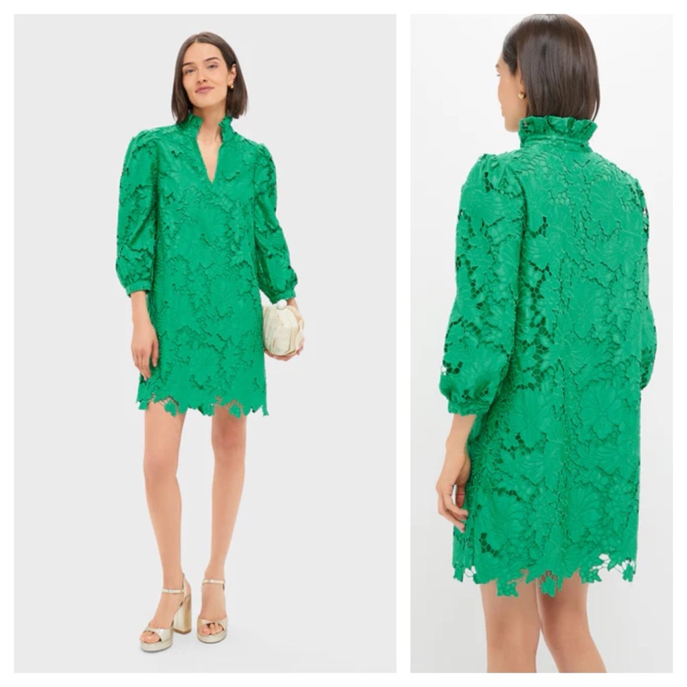 XS Tuckernuck Pomander Place Green Lace Cath Mini Dress